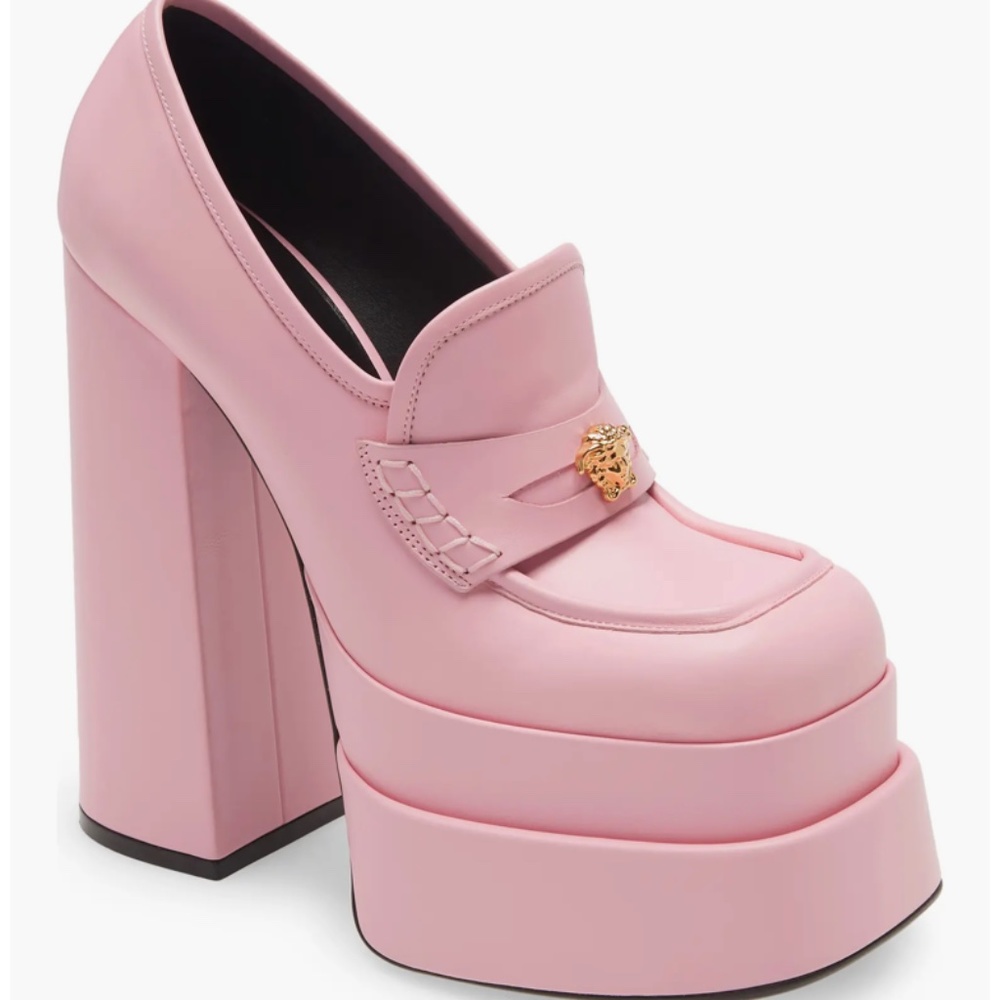 NIB $1425 Versace Platform Loafer Pump in Candy Oro Versace - size 10US / 40EU
